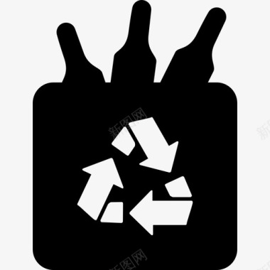回收瓶子标志生态图标图标