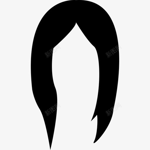 长发假发和黑色的形状形状时尚的图标svg_新图网 https://ixintu.com 形状 时尚的图标 长发假发和黑色的形状