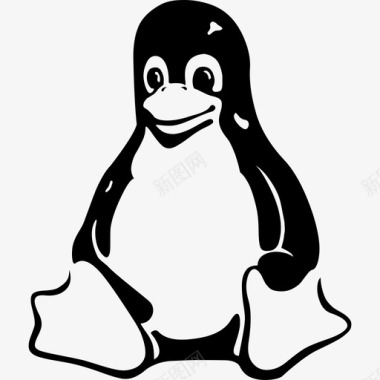 Linux徽标字体很棒填充图标图标