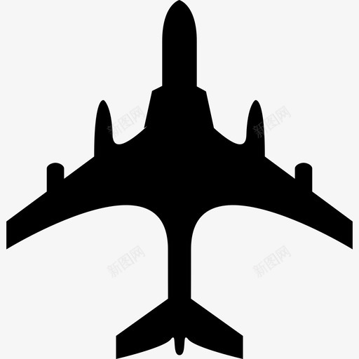 从俯视图看飞机黑色运输飞机图标svg_新图网 https://ixintu.com 从俯视图看飞机黑色 运输 飞机