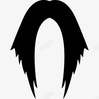 黑色的长发有点形状时尚的标志图标图标