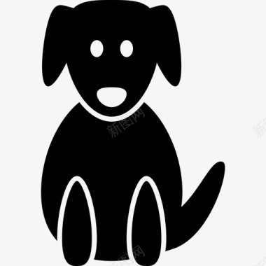 坐着的狗的轮廓动物图标图标