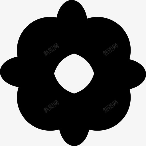 花黑色的形状自然花图标svg_新图网 https://ixintu.com 自然 花 花黑色的形状