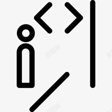 博物馆的自动扶梯标志箭头图标图标