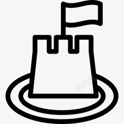 城堡顶部带旗帜轮廓的城堡顶部博物馆图标高清图片