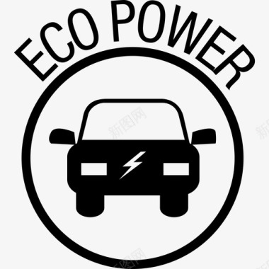 环保汽车交通生态图标图标