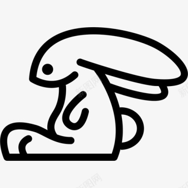 兔子轮廓侧视图动物图标图标
