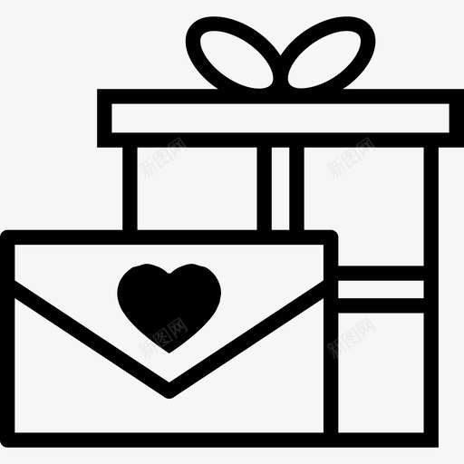 情书和带丝带礼品盒网络图标svg_新图网 https://ixintu.com 情书和带丝带礼品盒 网络