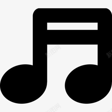 双音符粗轮廓音乐音乐和声音1图标图标
