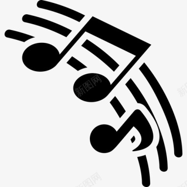 音乐五角星线与音乐音符音乐和声音2图标图标