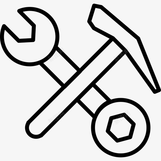 双扳手工具和锤子组成一个十字轮廓工具和器具自己动手图标svg_新图网 https://ixintu.com 双扳手工具和锤子组成一个十字轮廓 工具和器具 自己动手