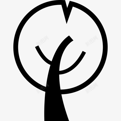 圆形叶子的树自然的生态的图标svg_新图网 https://ixintu.com 圆形叶子的树 生态的 自然的