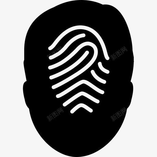 男性头像上的指纹指纹图标svg_新图网 https://ixintu.com 指纹 男性头像上的指纹