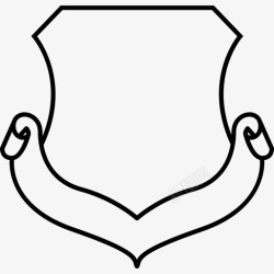 形状的盾牌用丝带遮住白色的形状形状盾牌图标高清图片