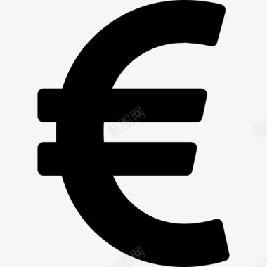 欧元货币符号字体很棒填充图标图标