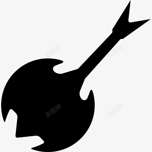 吉他乐器黑色剪影音乐与声音1图标svg_新图网 https://ixintu.com 吉他乐器黑色剪影 音乐与声音1