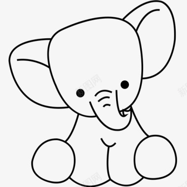 大象动物宝贝图标图标