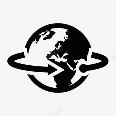 地球穿越世界轨道图标图标