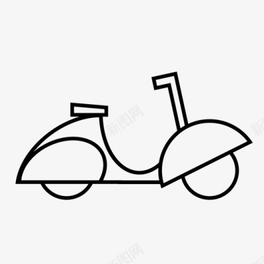 踏板车轻便摩托车交通工具图标图标