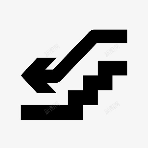 楼下下箭头下左箭头图标svg_新图网 https://ixintu.com 下左箭头 下楼梯 下箭头 出口 楼下