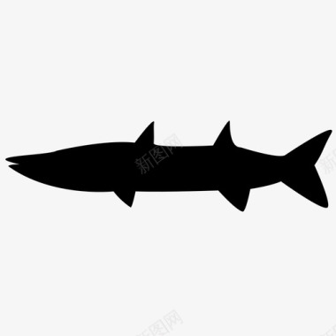梭鱼鱼海洋捕食者海洋动物图标图标