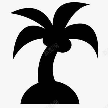 棕榈树椰子热带图标图标