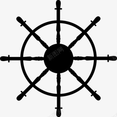 轮舵航海图标图标