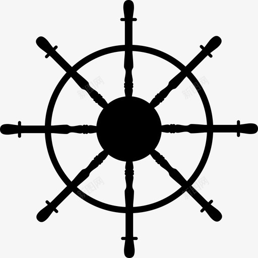 轮舵航海图标svg_新图网 https://ixintu.com 航海 舵 船 船长 轮