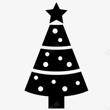 圣诞树庆祝装饰节日季节图标图标