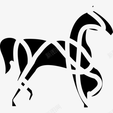 马艺术变体动物几种图标图标