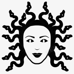 蛇女美杜莎邪恶脸图标高清图片