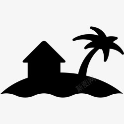 浏河岛度假村岛热带海洋图标高清图片