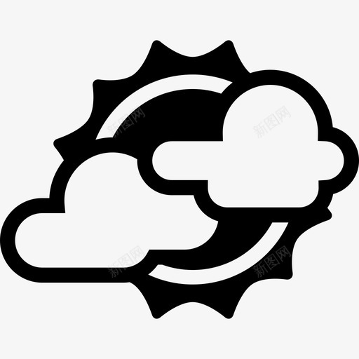 部分多云天气预报自然图标svg_新图网 https://ixintu.com 天气 天气预报 太阳 自然 部分多云