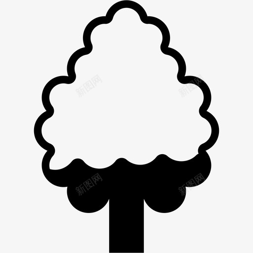雪树灌木冬天图标svg_新图网 https://ixintu.com 冬天 灌木 雪树