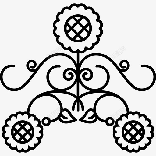 复古风格的花卉造型花卉图标svg_新图网 https://ixintu.com 复古风格的花卉设计 花卉设计 造型