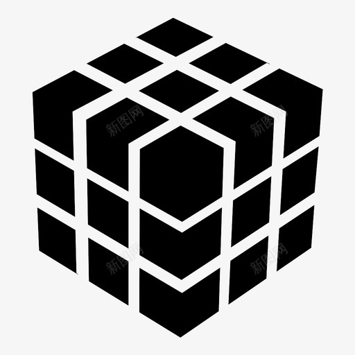 魔方方块挑战图标svg_新图网 https://ixintu.com 拼图 挑战 方块 正方形 求解 骰子 魔方