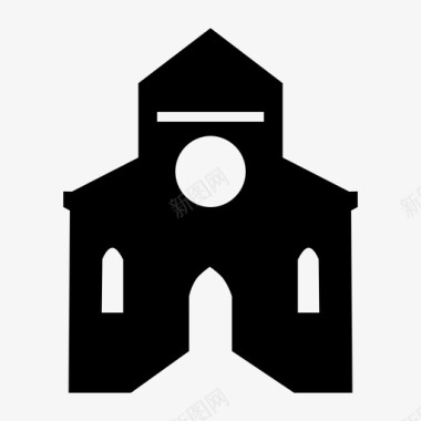 教堂建筑城堡图标图标