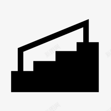 楼梯建筑难度下楼梯水平图标图标