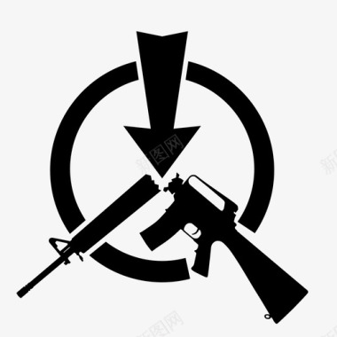 反军事主义枪支和平主义和平图标图标