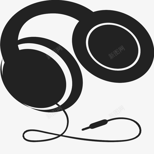 耳机电子产品听图标svg_新图网 https://ixintu.com 听 声音 电子产品 耳机 音乐