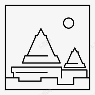 寺庙建筑金奈图标图标