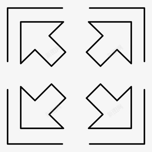 全屏拉伸调整大小图标svg_新图网 https://ixintu.com 全屏 大 宽度 拉伸 放大 更大 移动 箭头 调整大小 高