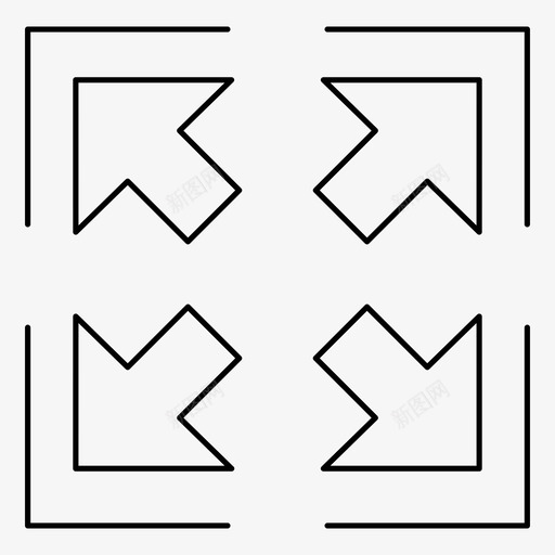 全屏拉伸调整大小图标svg_新图网 https://ixintu.com 全屏 大 宽度 拉伸 放大 更大 移动 箭头 调整大小 高