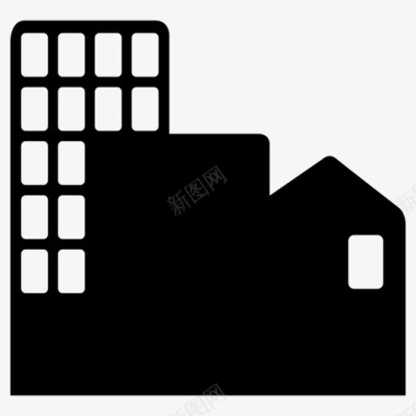 城市建筑物房屋图标图标