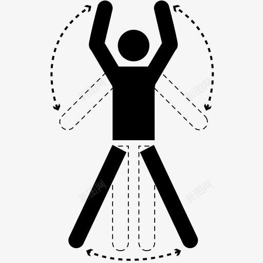 跳伞人伸展图标svg_新图网 https://ixintu.com 人 伸展 跳伞 锻炼
