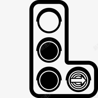 红绿灯道路安全信号红绿灯右图标图标