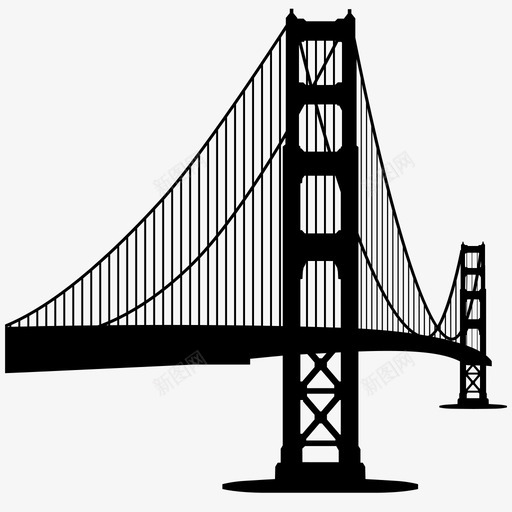 桥连接金门图标svg_新图网 https://ixintu.com 悬浮 旧金山 桥 水 连接 金门