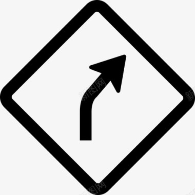 右转急转弯街道路标图标图标