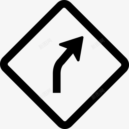 右转急转弯街道路标图标svg_新图网 https://ixintu.com 交通 右转急转弯 箭头 行驶方向 街道 路标