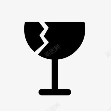 碎玻璃葡萄酒窗格图标图标